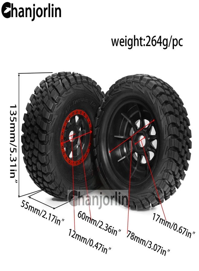 Chanjorlin 1/7 1/8 RC Short Course Truck Tires and Wheels 17mm Hex OD 135mm Off Road Tyres for 1:7 1:8 Scale RC Truck Car HSP TRAXXAS UDR FS FSR Atom ARRMA Mojave 6S EXB YK4072 DF7 Upgrades 4PCS - Image 2